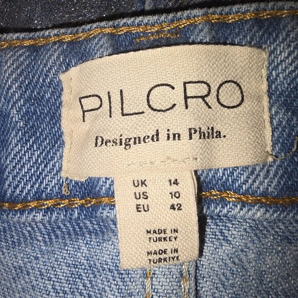 PILCRO DENIUM SKIRT METALLIC FINISH WOMENS SIZE 10 NWT - Picture 4 of 7